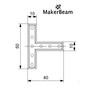 MakerBeam - Łącznik T, 1 szt