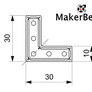 MakerBeam - Łącznik kątowy 90 równoramienny, 1 szt