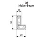 MakerBeam - Łącznik kątowy 90 L, 1 szt