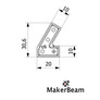 MakerBeam - Łącznik kątowy 60, 1 szt