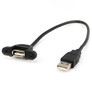 Kabel do montażu panelowego USB A-A m/ż